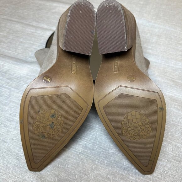 Vince Camuto Gigietta Taupe Leather Ankle Boots Women’s Size 9M Block Heel Zip - Picture 9 of 9